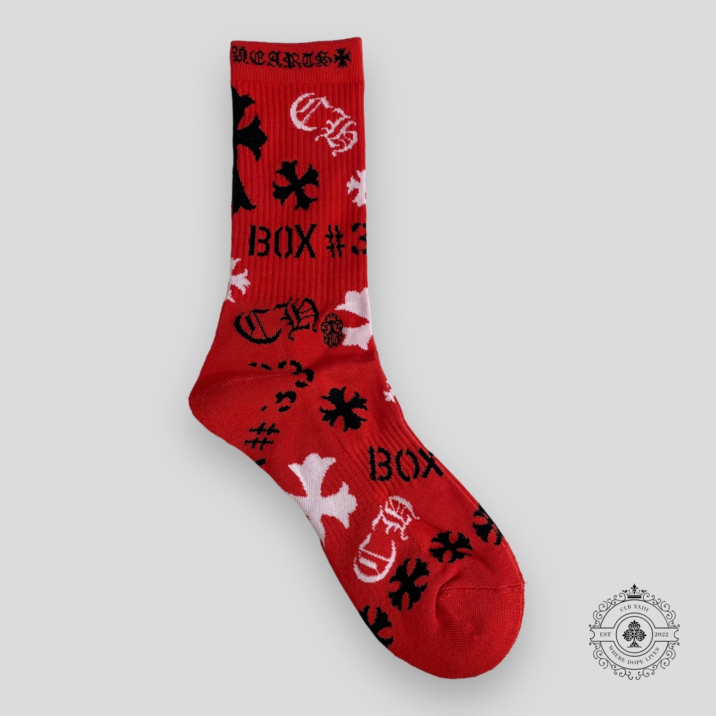 Chrome Hearts Stencil Socks in Red