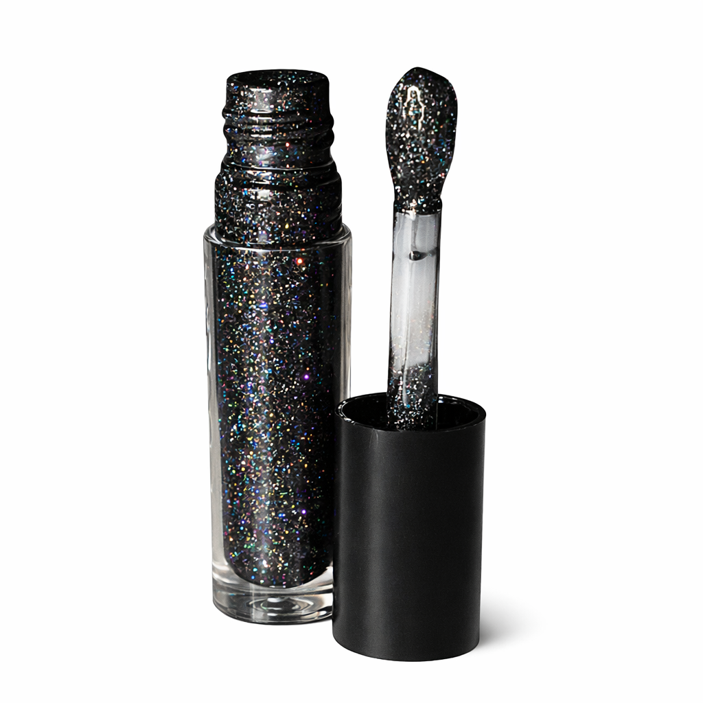 Galaxy - Pigmented Black Lip Gloss with holographic glitter-2