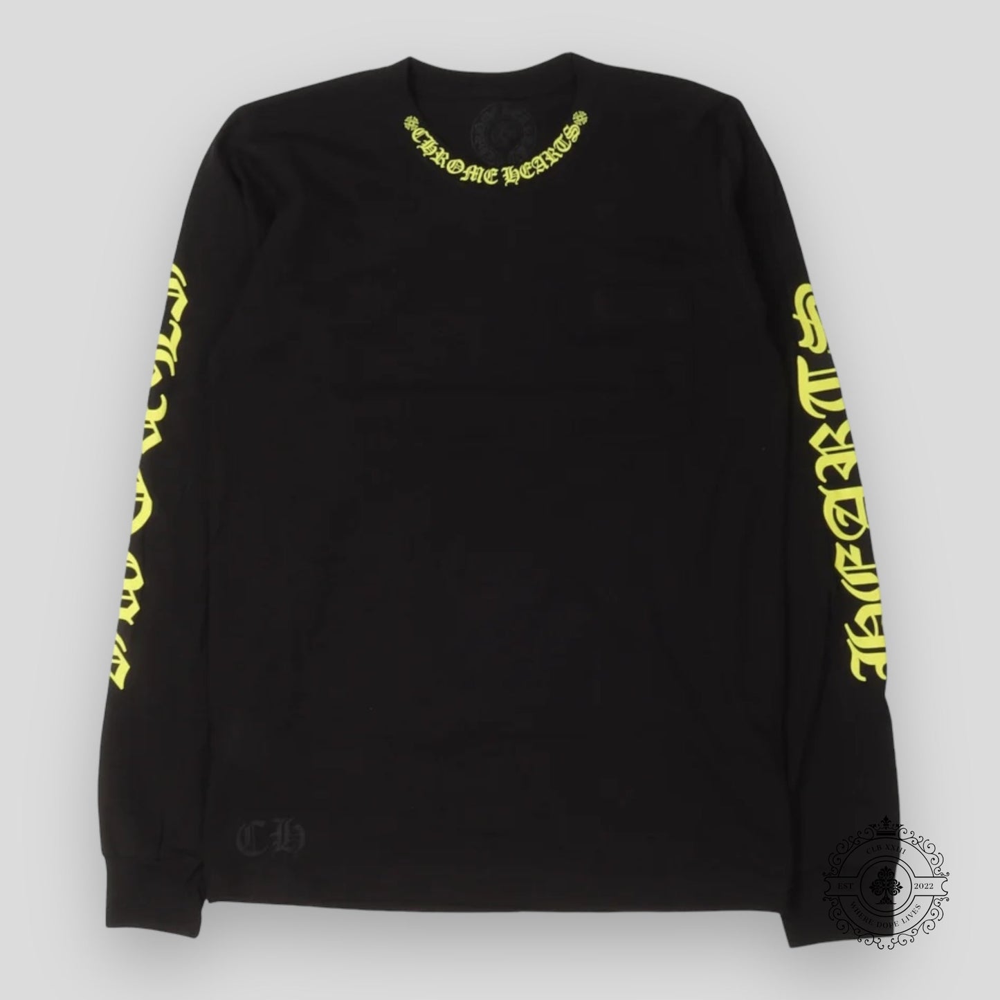 Chrome Hearts Neck Logo Longsleeve in Black/Yellow