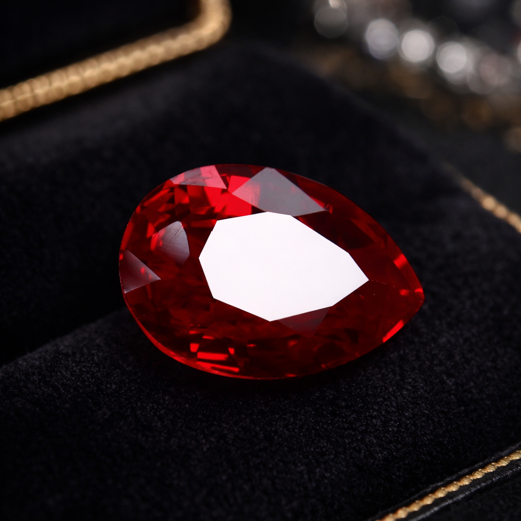 “Exotic Ruby on Cashmere” 24K GOLD Gift Set Service | Gemstone and Scarf Gift Bundle with a Single Red Rose (Preserved)