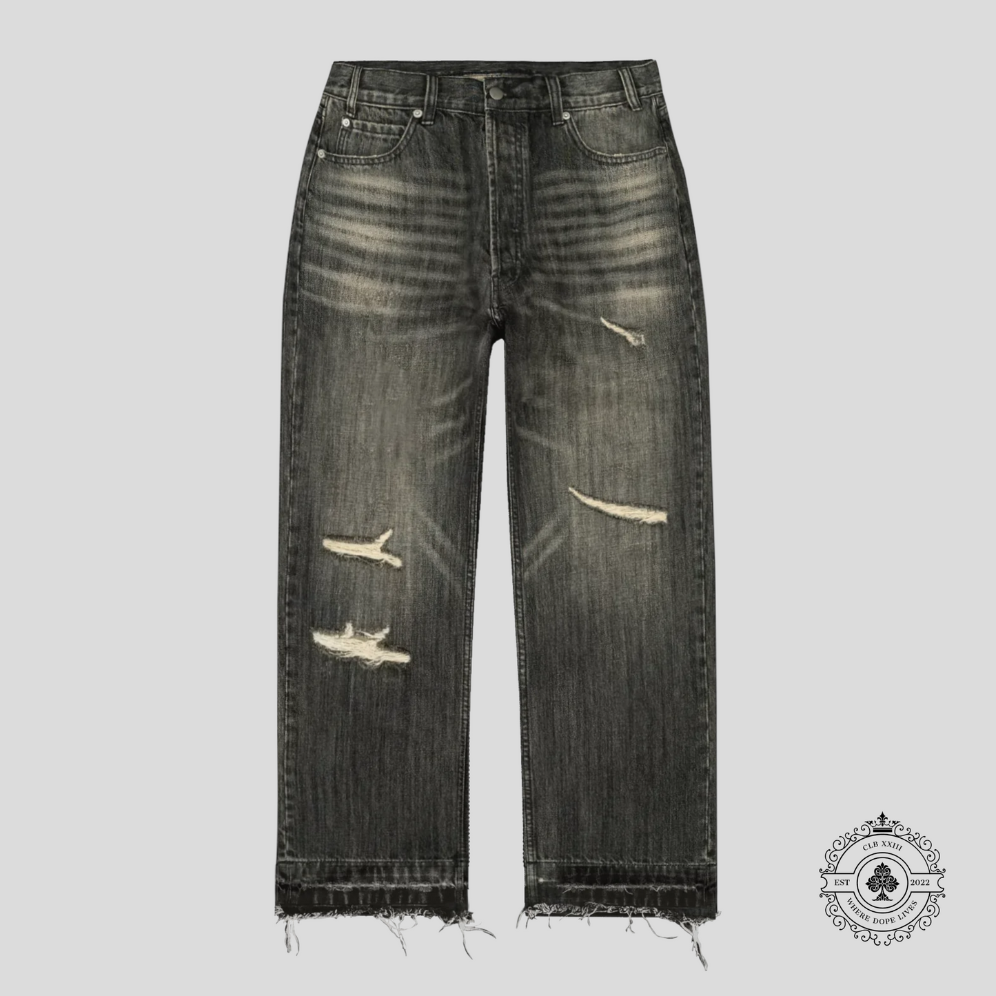 Bravest Studios Vintage Black Thrashed Denim in Black