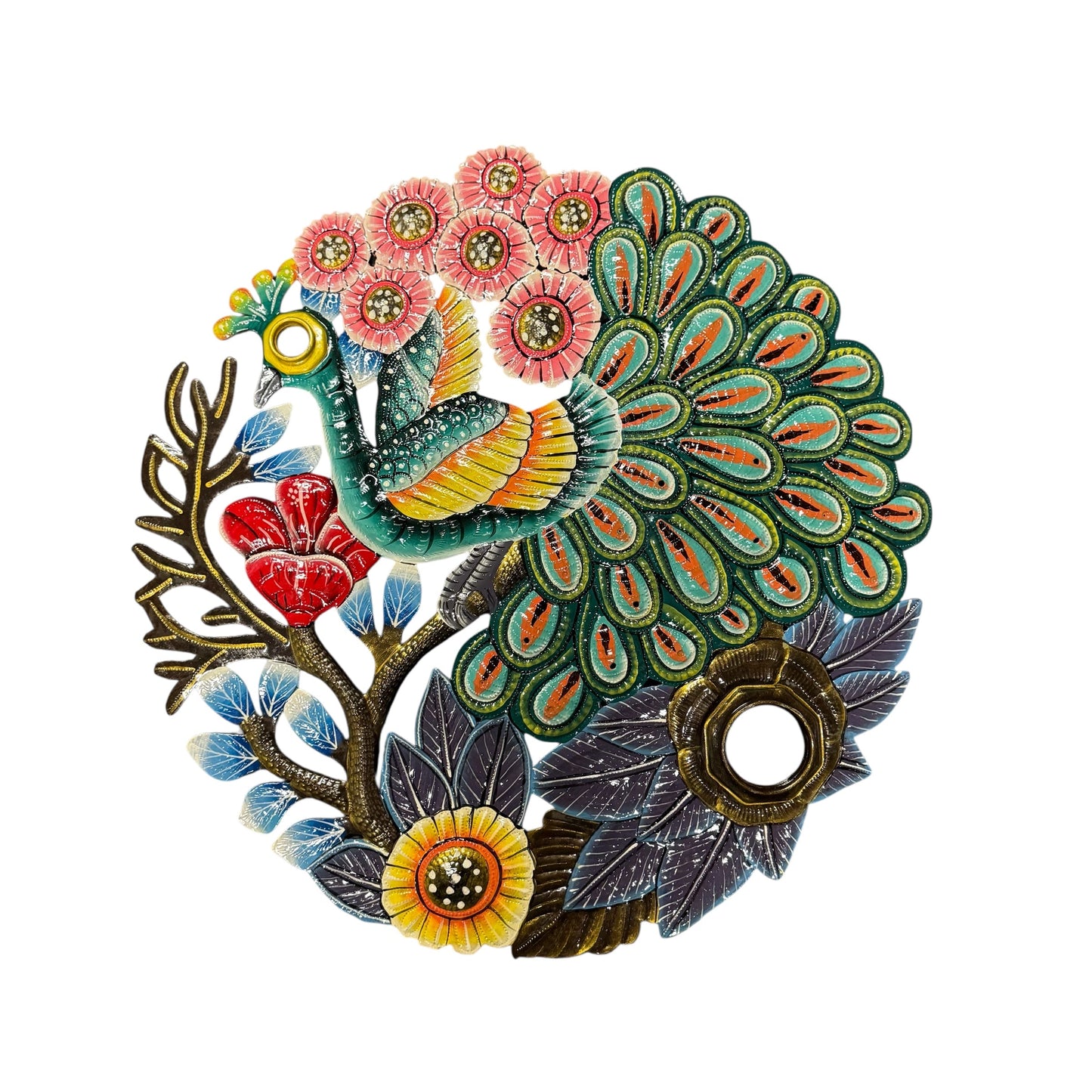 Painted Peacock Oil Drum Top