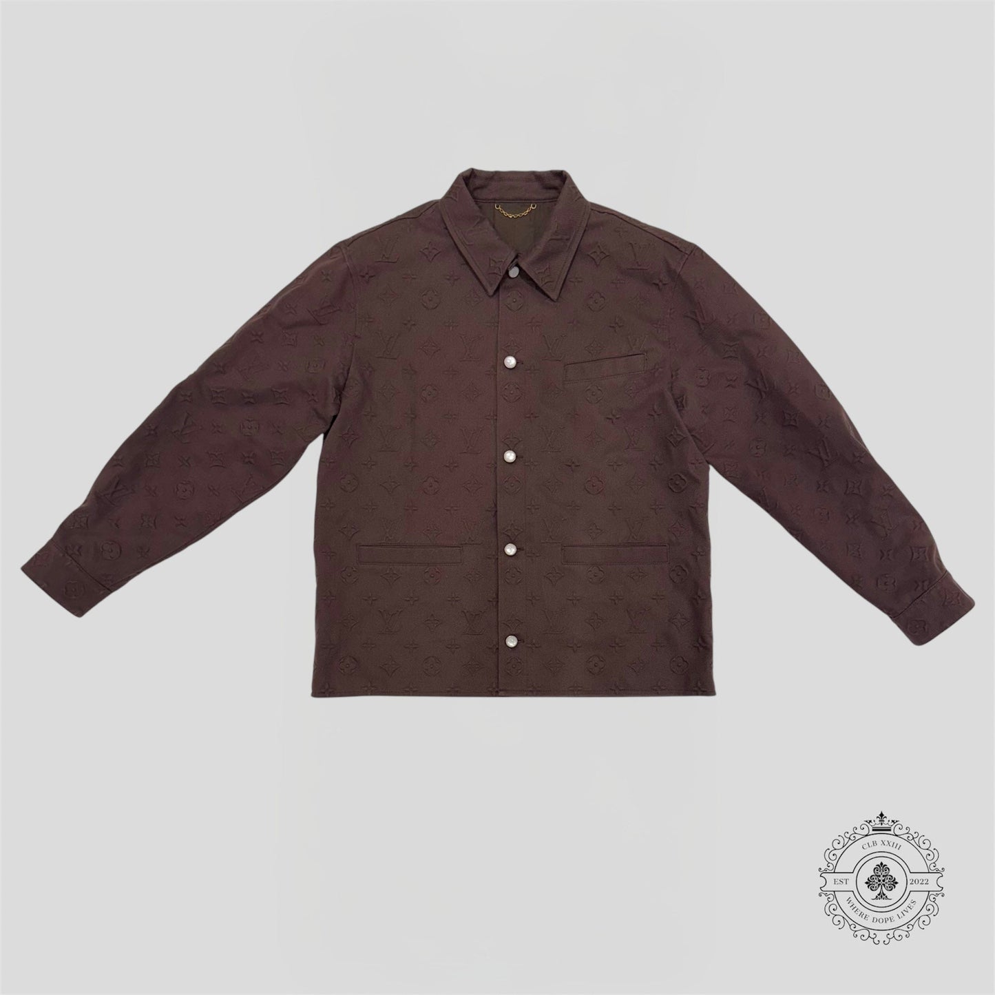 Louis Vuitton Monogram Embossed Overshirt in Brown