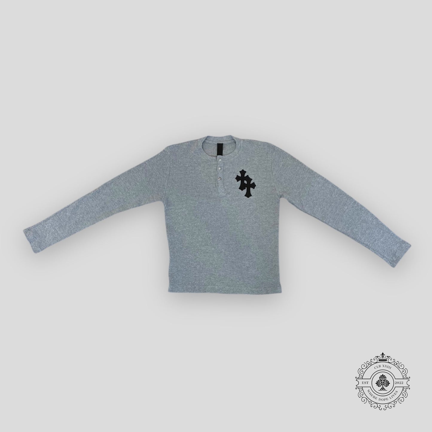 Chrome Hearts Paper Jam Thermal Sweater in Heather Grey
