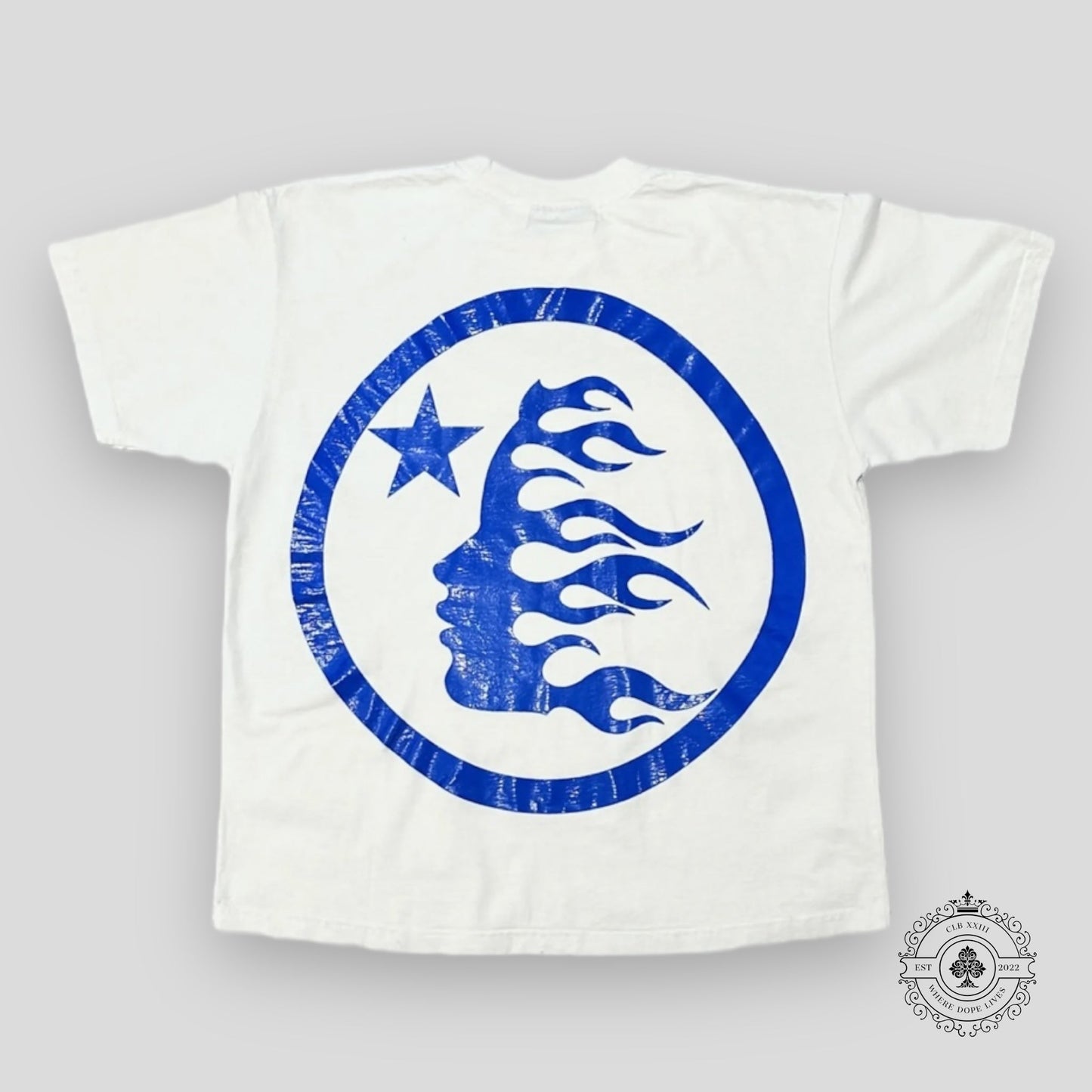 Hellstar Gel Sport Logo T-shirt in White/Blue