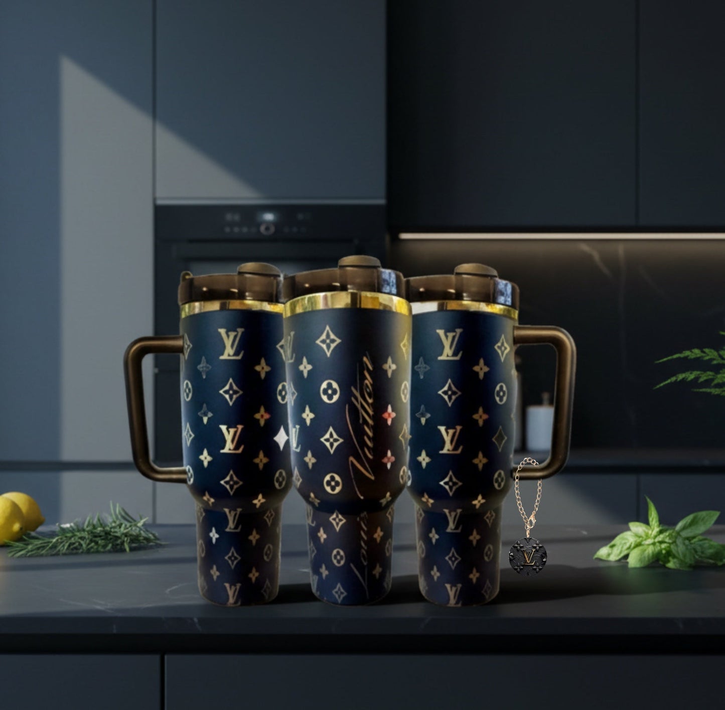 Gold & Black Laser Engraved Tumbler Set - Luxe