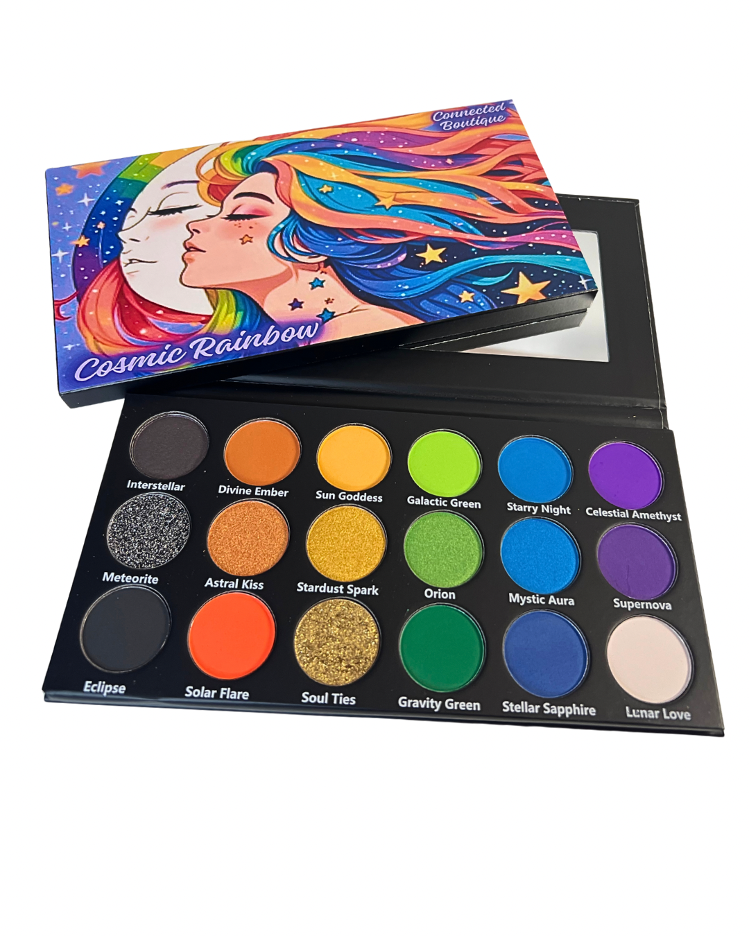 Cosmic Rainbow 18‑Shade Eyeshadow Palette – Celestial Hues & Glitter-4
