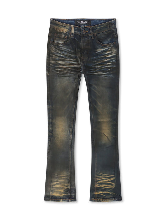 Valabasas Fax Stacked Denim Jeans - Vintage Blue Wash