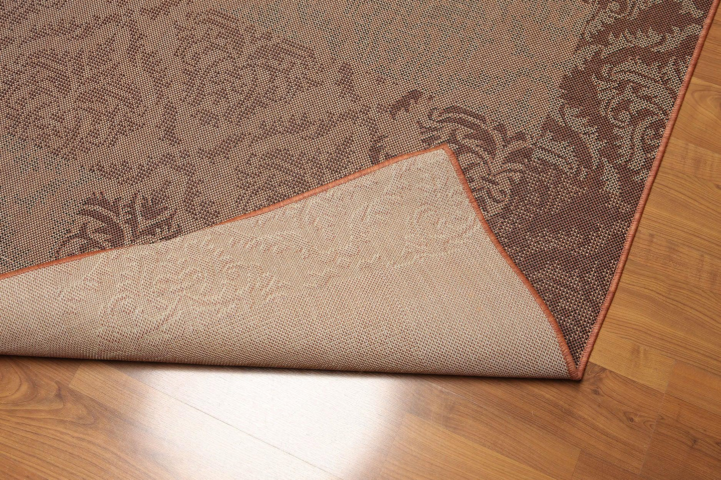 5'4"x7'8" Blue, Rust, Multi Color Machine Made Polypropylene Indoor Outdoor Turkish Dhurry Rug-4