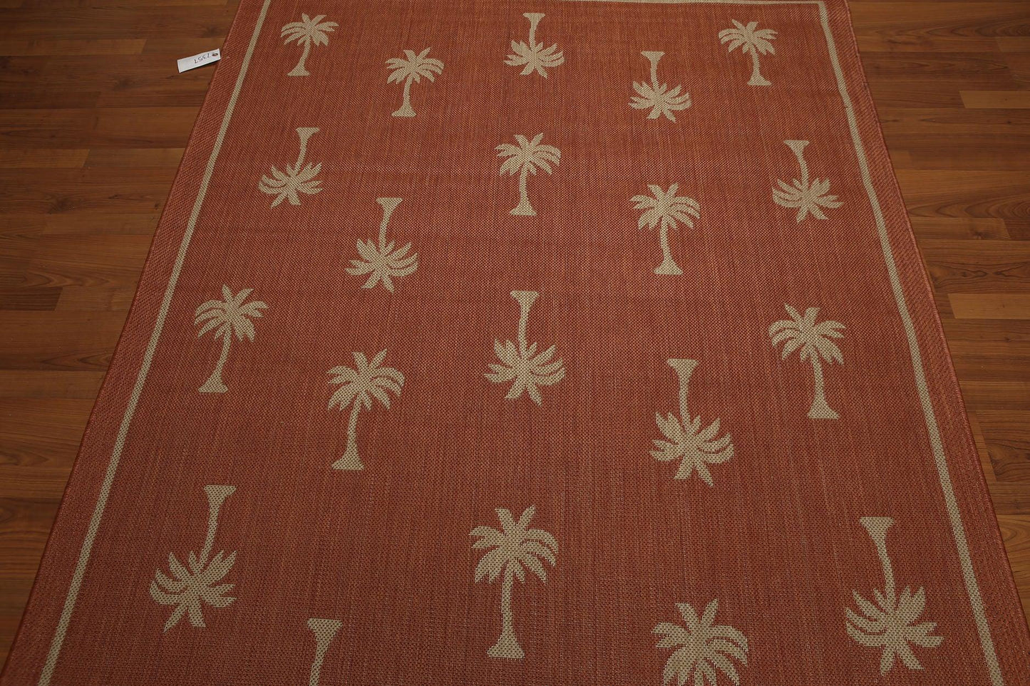 5'4"x7'8" Terracota, Beige, Multi Color Machine Made Polypropylene Indoor Outdoor Turkish Dhurry Rug-2