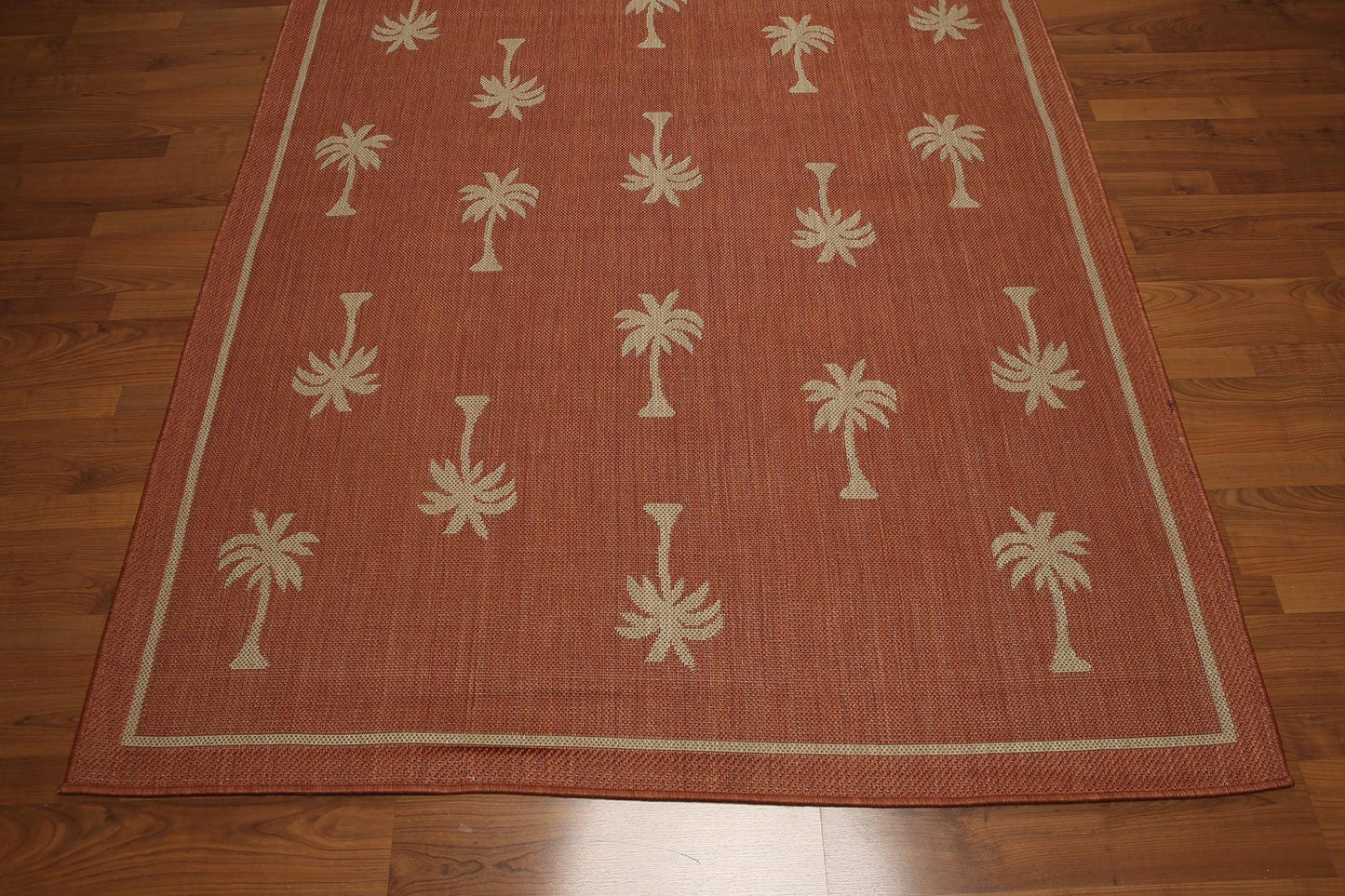 5'4"x7'8" Terracota, Beige, Multi Color Machine Made Polypropylene Indoor Outdoor Turkish Dhurry Rug-3