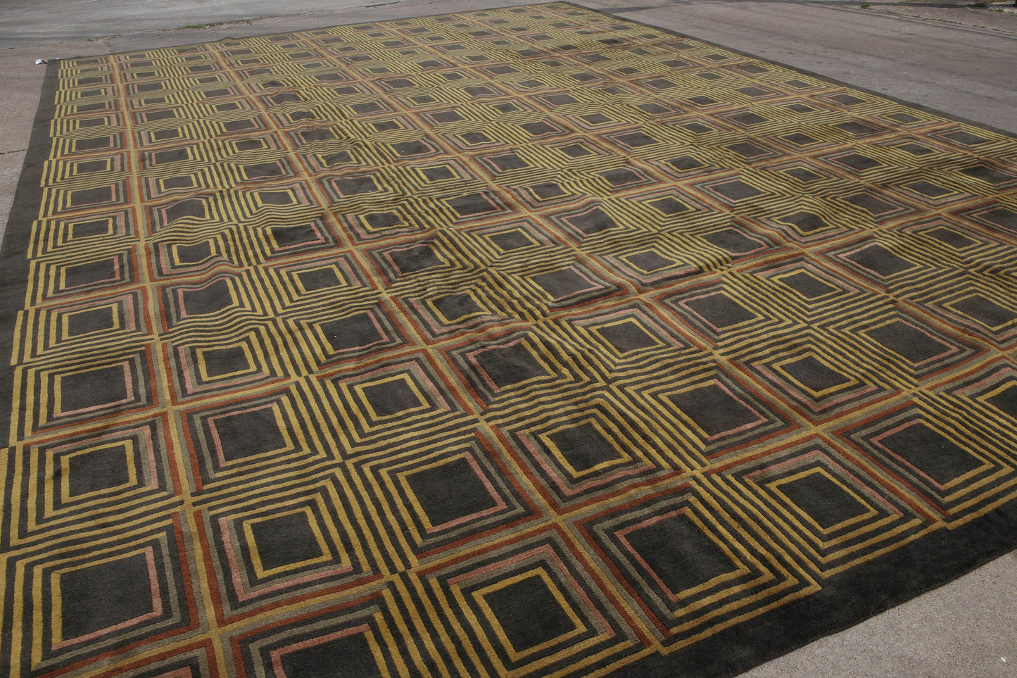 Aga John's Palace Size Hand Knotted Tibetan Wool modern Area rug 17'7"x 25'6"-1