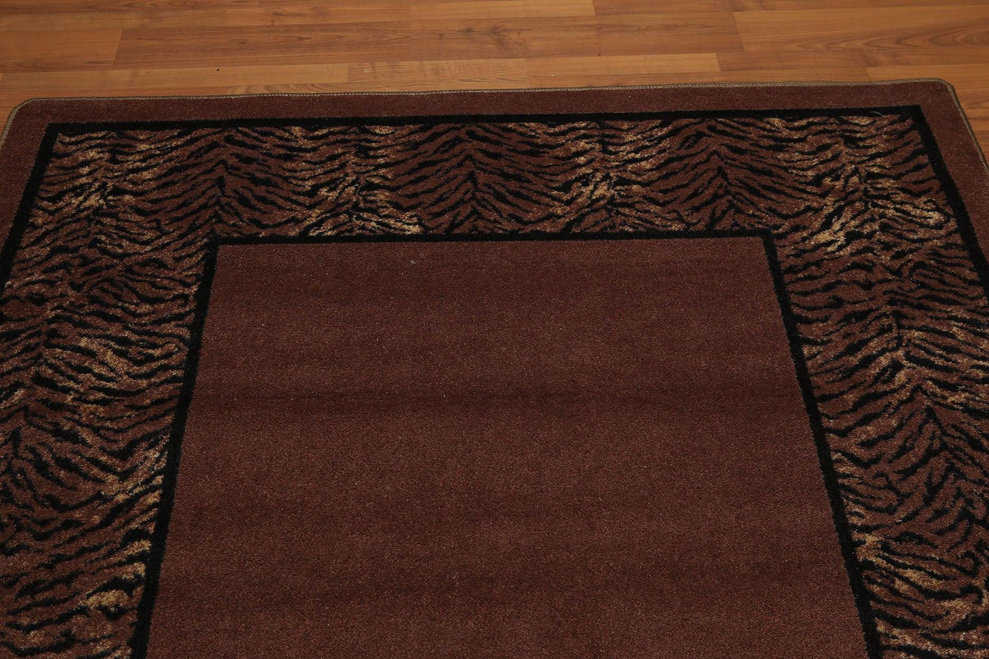 5'4"x7'8" Brown, Black Ivory, Multi Color Machine Made Polypropylene Indonesian High Density Hand Carved Effect Modern Oriental Rug-2