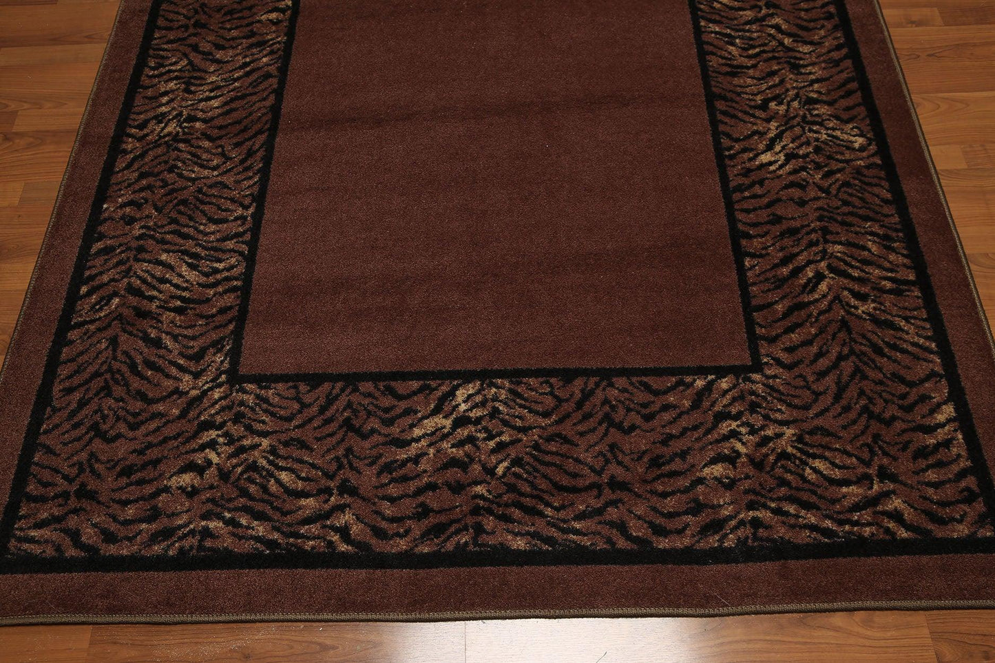 5'4"x7'8" Brown, Black Ivory, Multi Color Machine Made Polypropylene Indonesian High Density Hand Carved Effect Modern Oriental Rug-3
