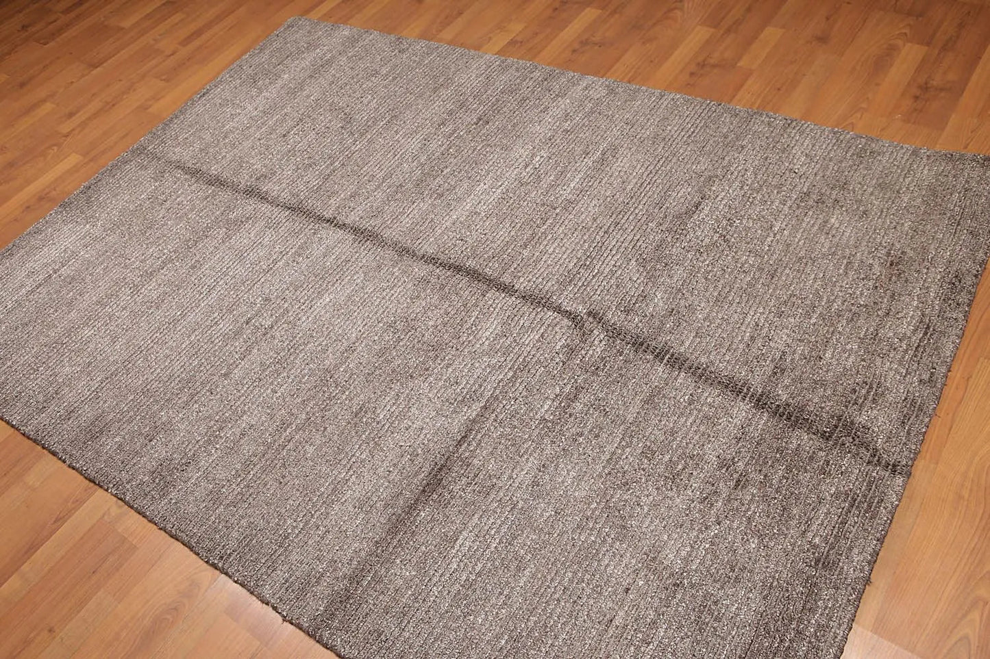 5x8 Brown Hand Knotted Textured Ombre 100% Wool & Banana Silk Oriental Area rug-0