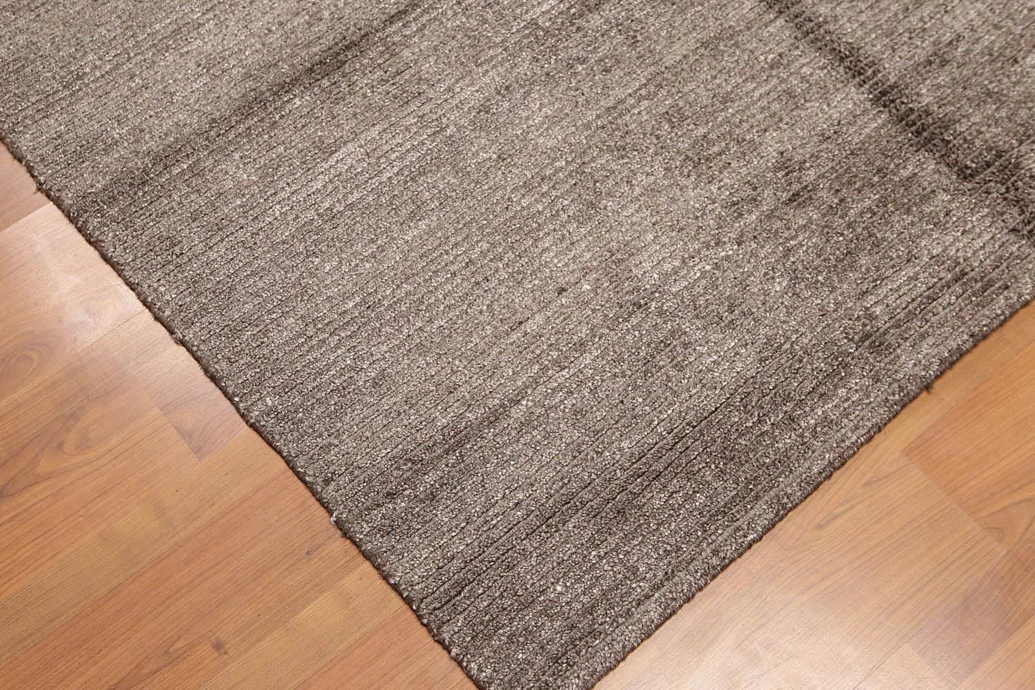 5x8 Brown Hand Knotted Textured Ombre 100% Wool & Banana Silk Oriental Area rug-4