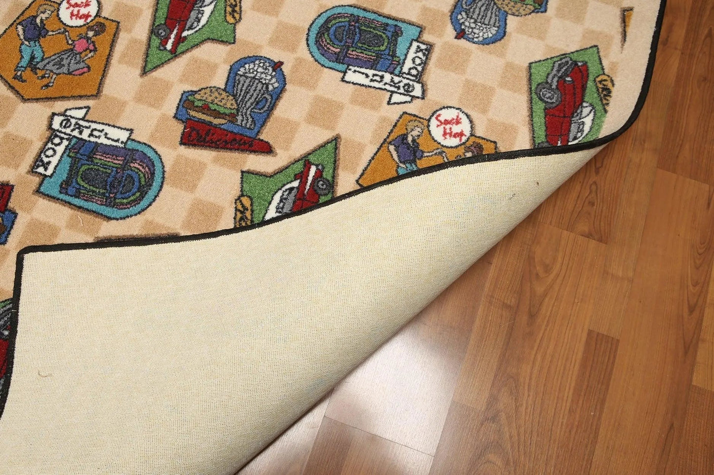 5'x7' Beige, Green, Blue, Multi Color Machine Made Polypropylene Indonesian High Density Hand Carved Effect Modern Oriental Rug-2