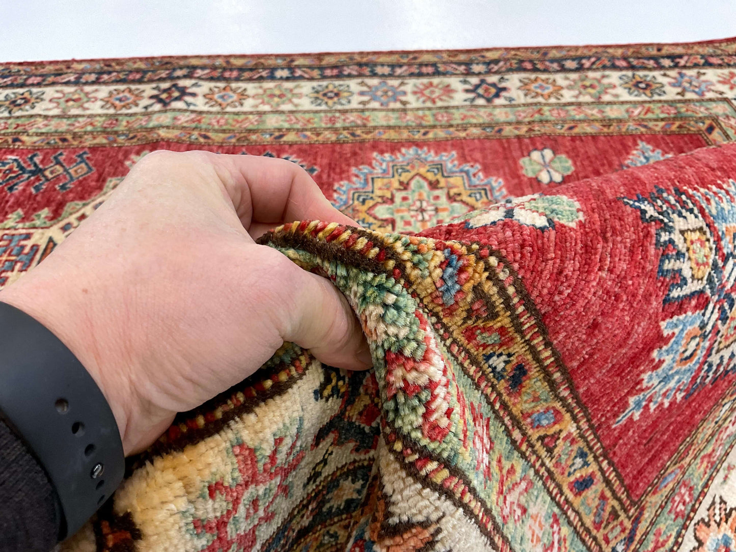 Super Kazak (3'11"x6'02") red/ivory-4