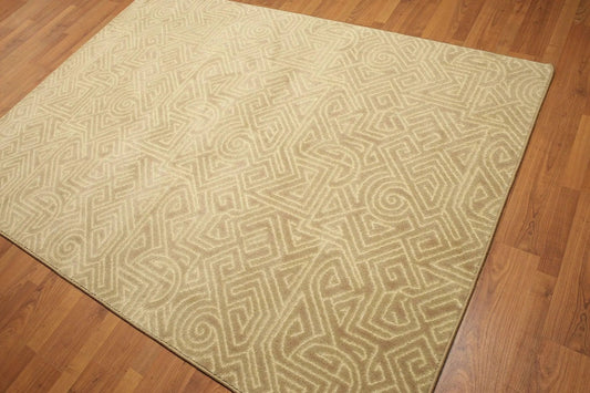 5'x7' Beige, Ivory, Multi Color Machine Made Polypropylene Indonesian High Density Hand Carved Effect Modern Oriental Rug-0