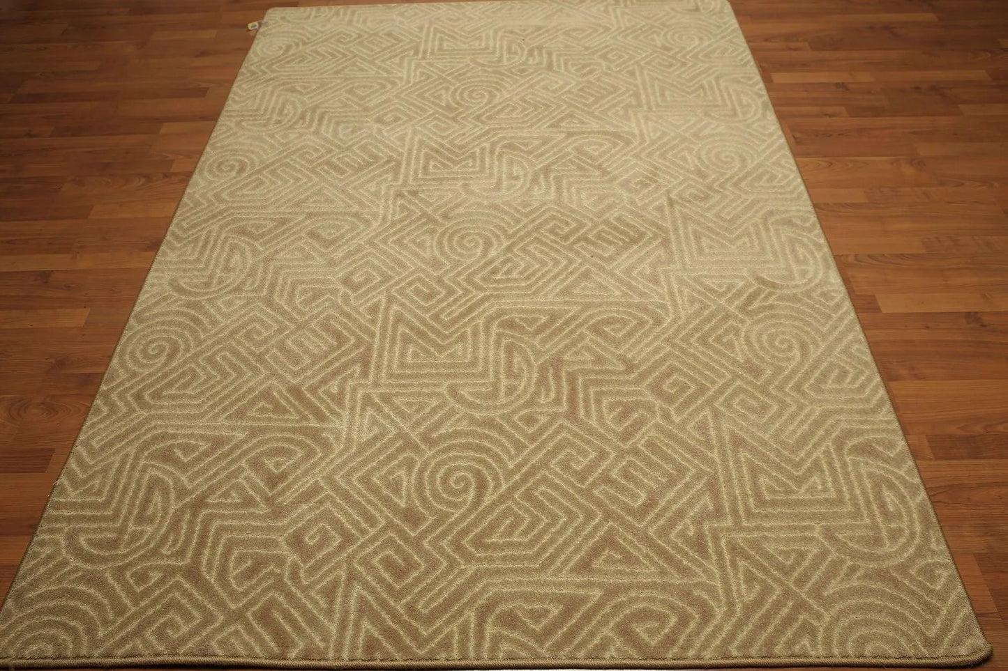 5'x7' Beige, Ivory, Multi Color Machine Made Polypropylene Indonesian High Density Hand Carved Effect Modern Oriental Rug-1
