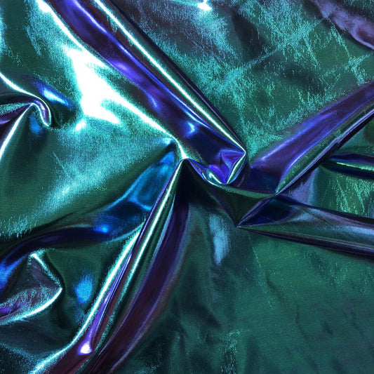 Metallic Iridescent Foil Spandex Fabric-0