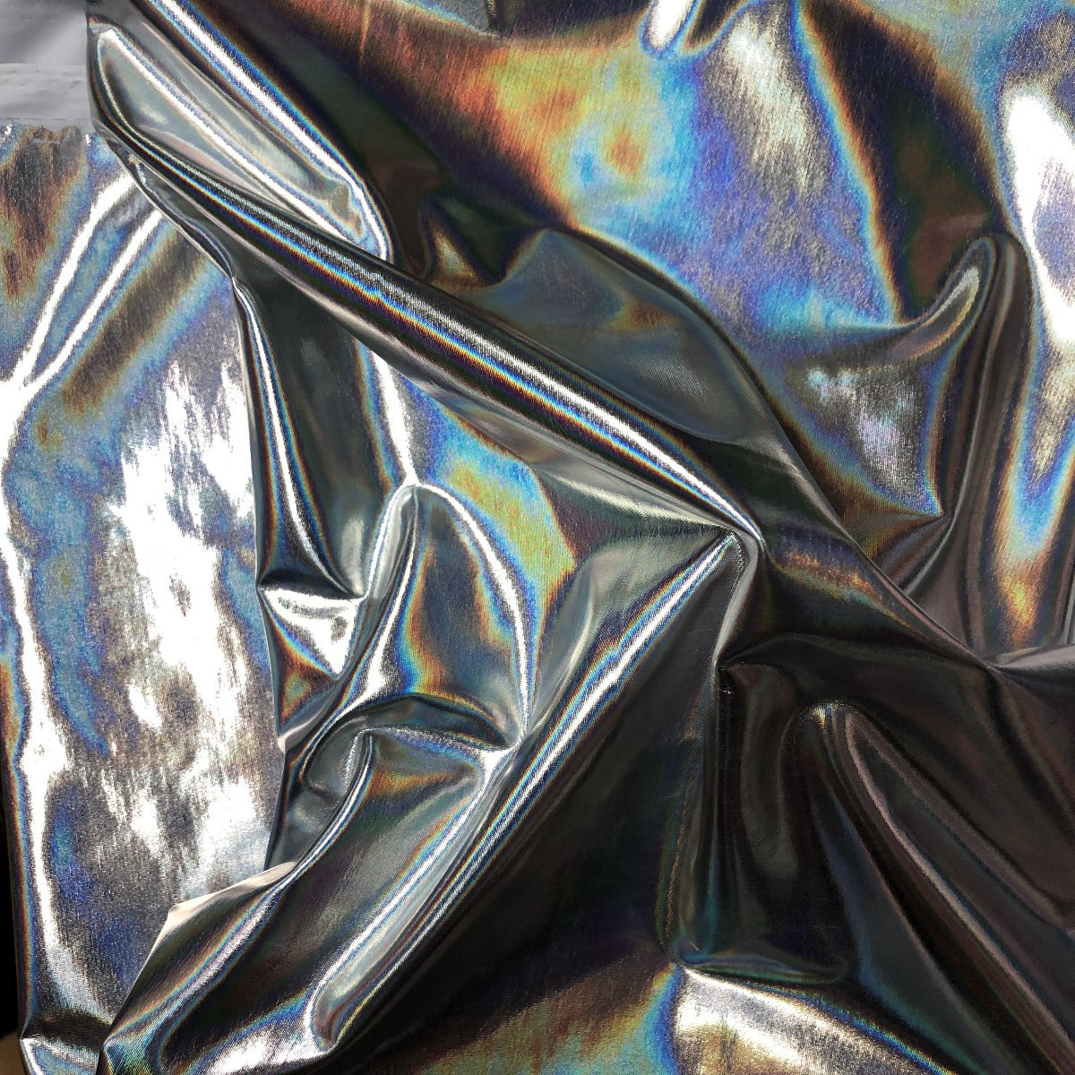 Metallic Iridescent Foil Spandex Fabric-2