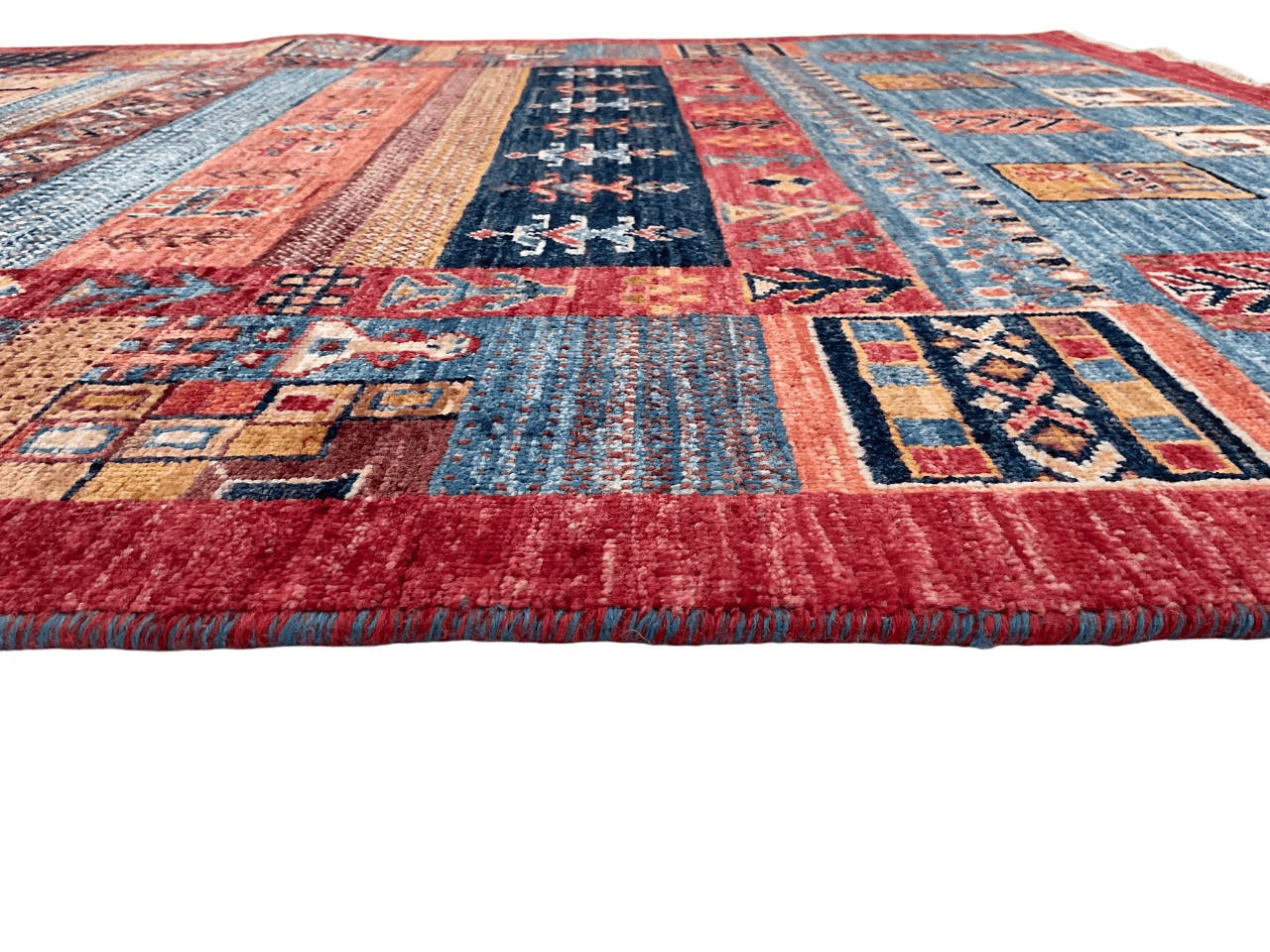 Afghan Gabbeh (4'02"x6'03") navy/blue/red-3