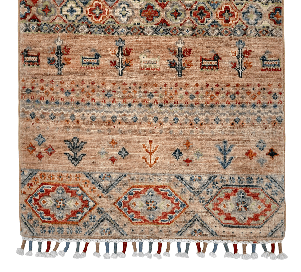 Afghan Gabbeh (2'00"x3'02") adobe/multicolor-1