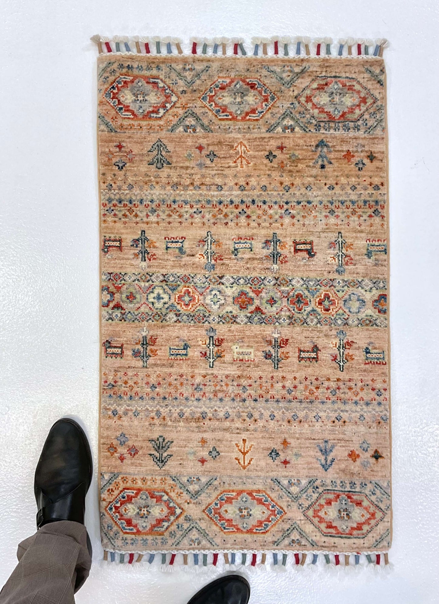 Afghan Gabbeh (2'00"x3'02") adobe/multicolor-4
