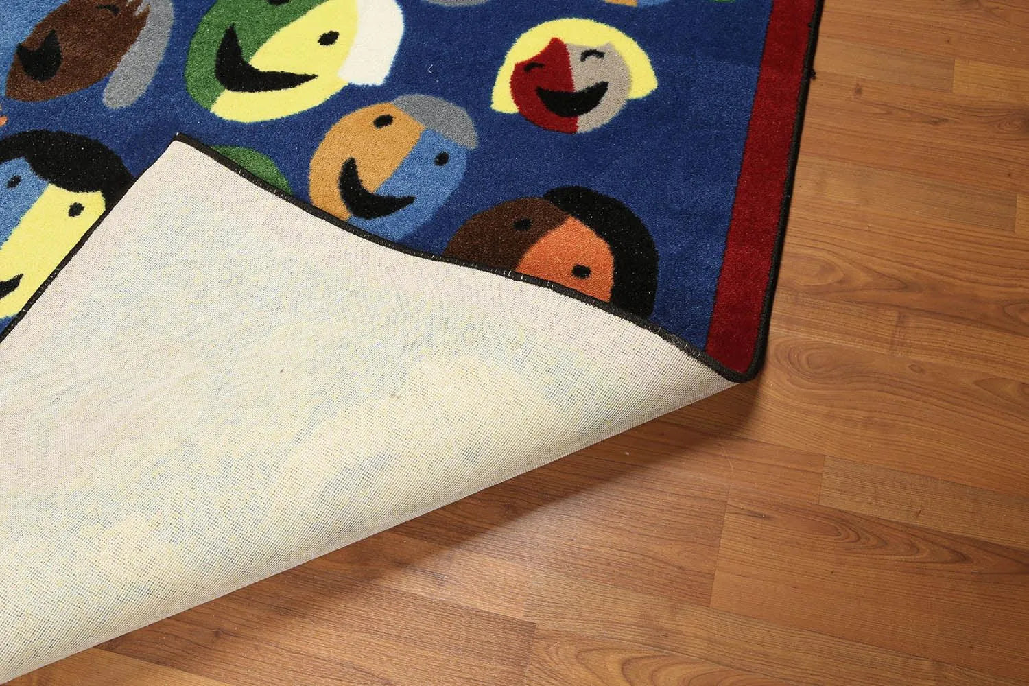 5' x 7' Contemporary Fun Smiles Emojis Area rug Full Pile AOR7432 - 5x7 Blue-2