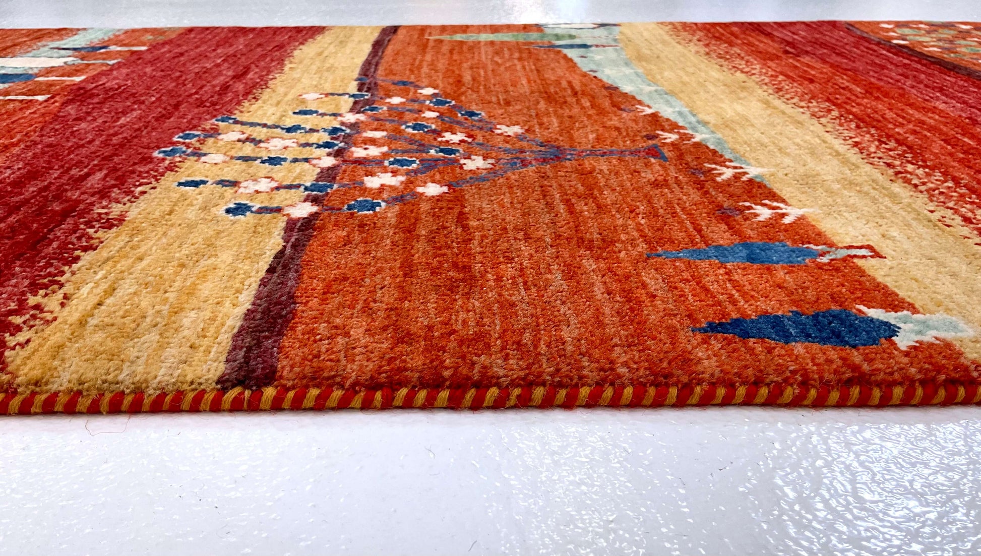 Scenic Afghan Gabbeh (2'08"x9'09") rust-3
