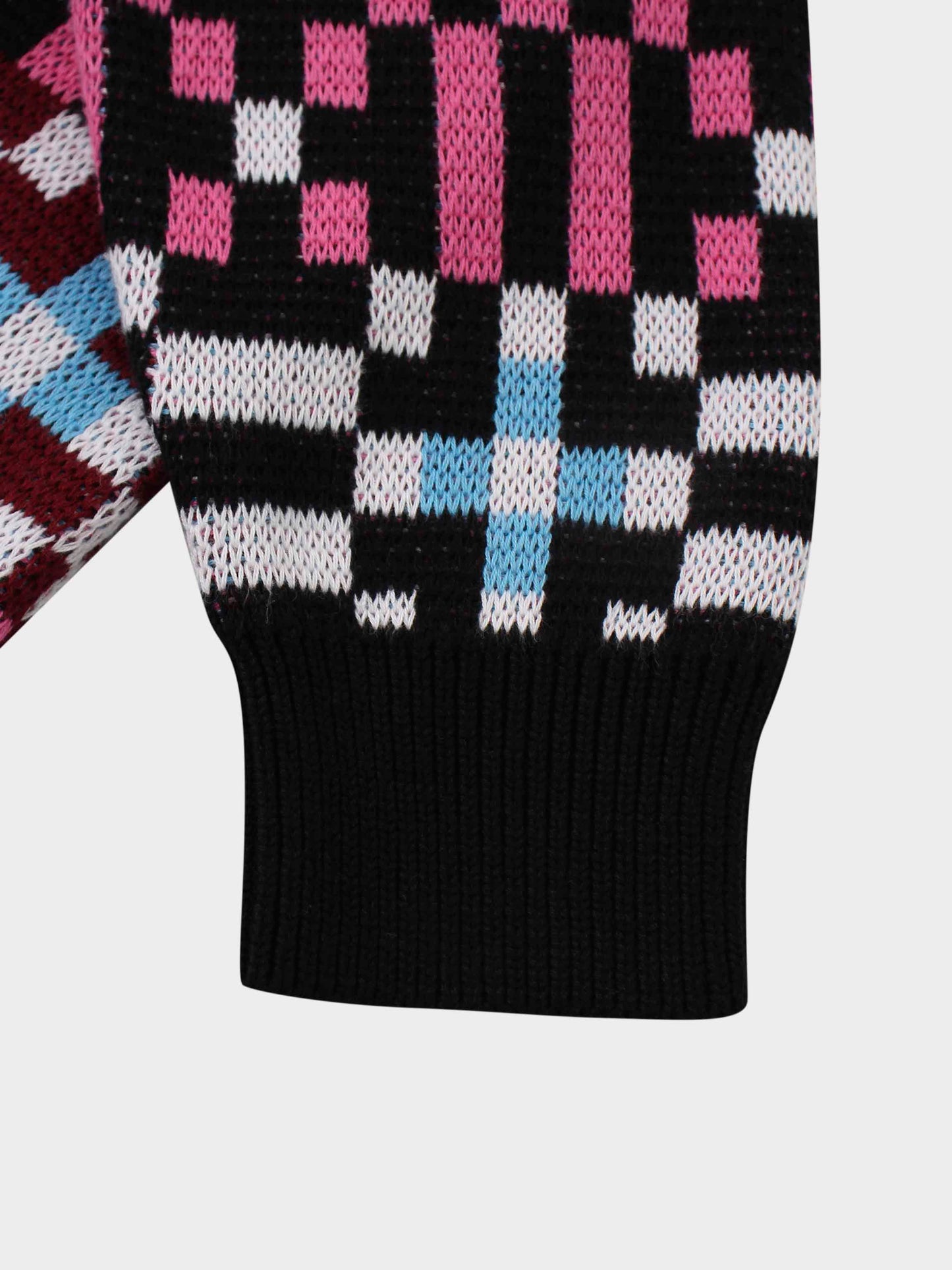 Geometric Design Sweater-Pink-4