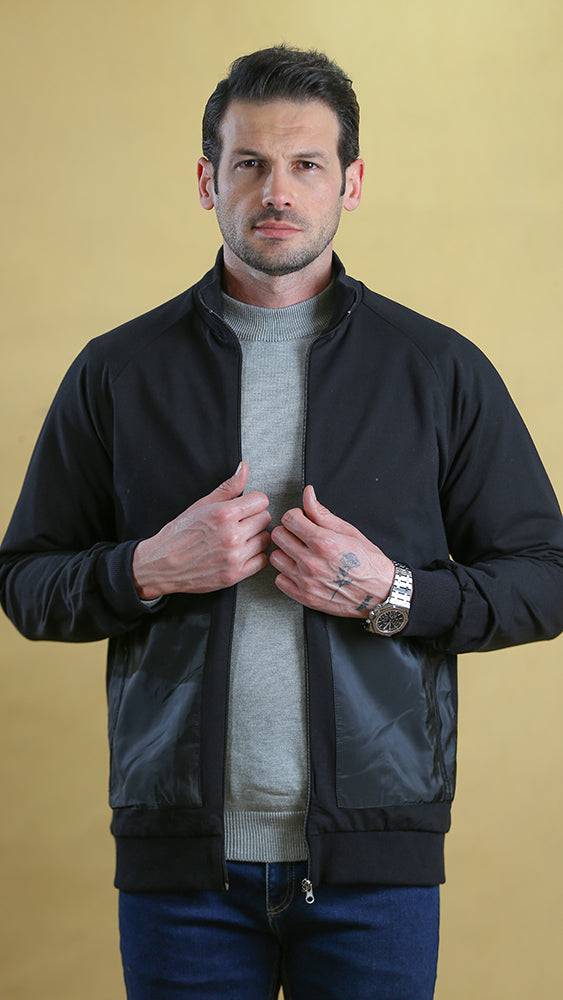 The Quarter-Panel Tech Sweater (Black)