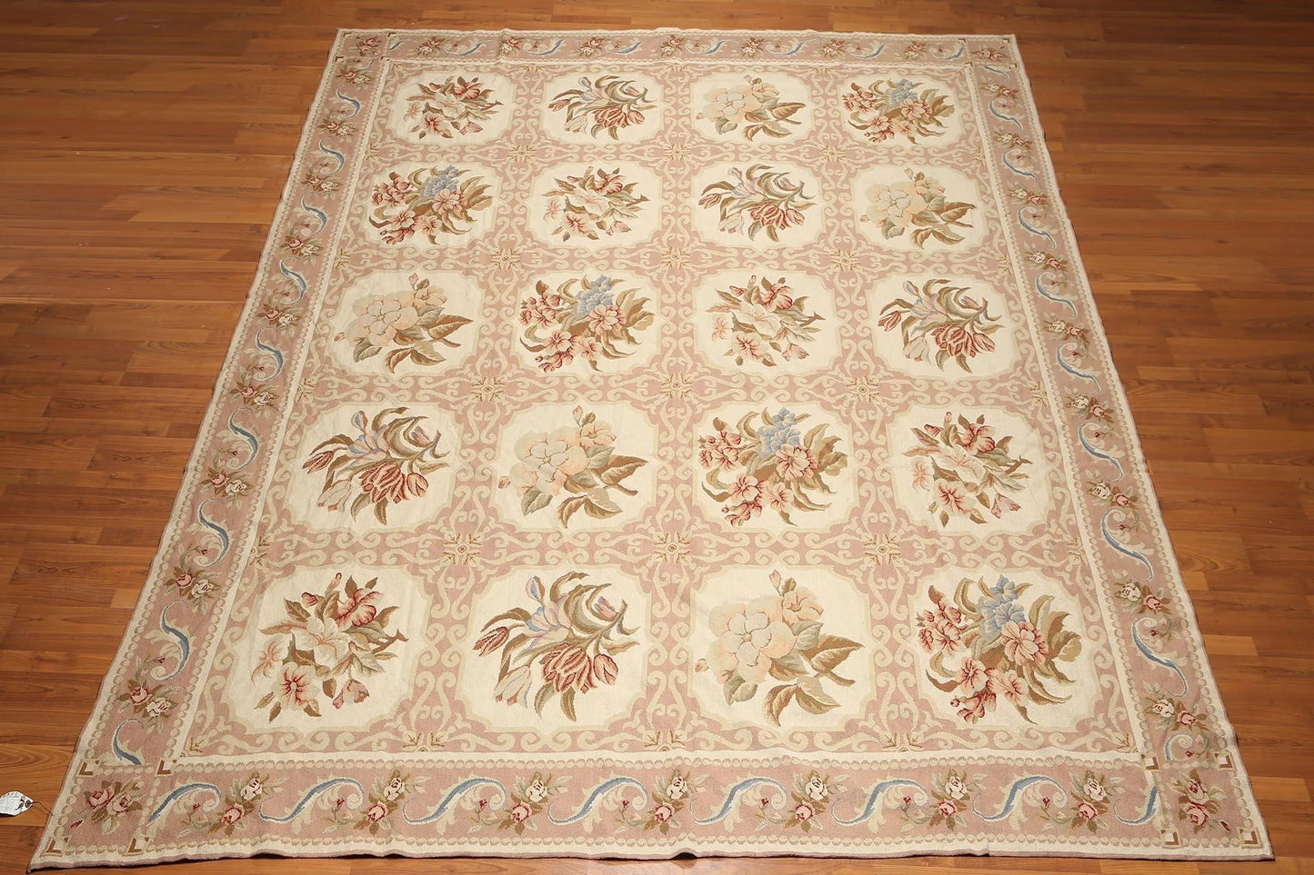 9x12 Aubusson Hand Woven 100% Wool Oriental Area Rug   Beiege-3