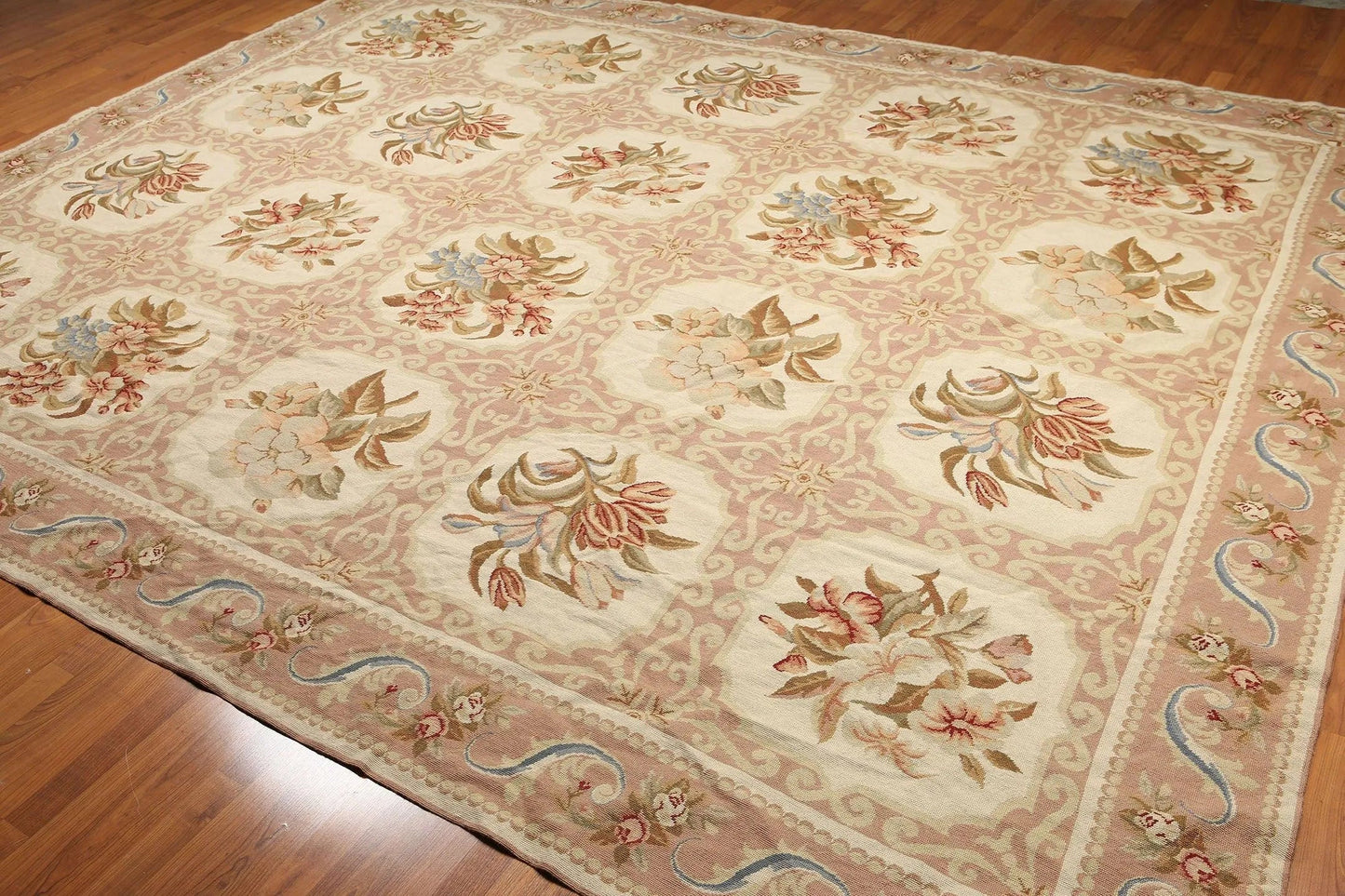 9x12 Aubusson Hand Woven 100% Wool Oriental Area Rug   Beiege-4