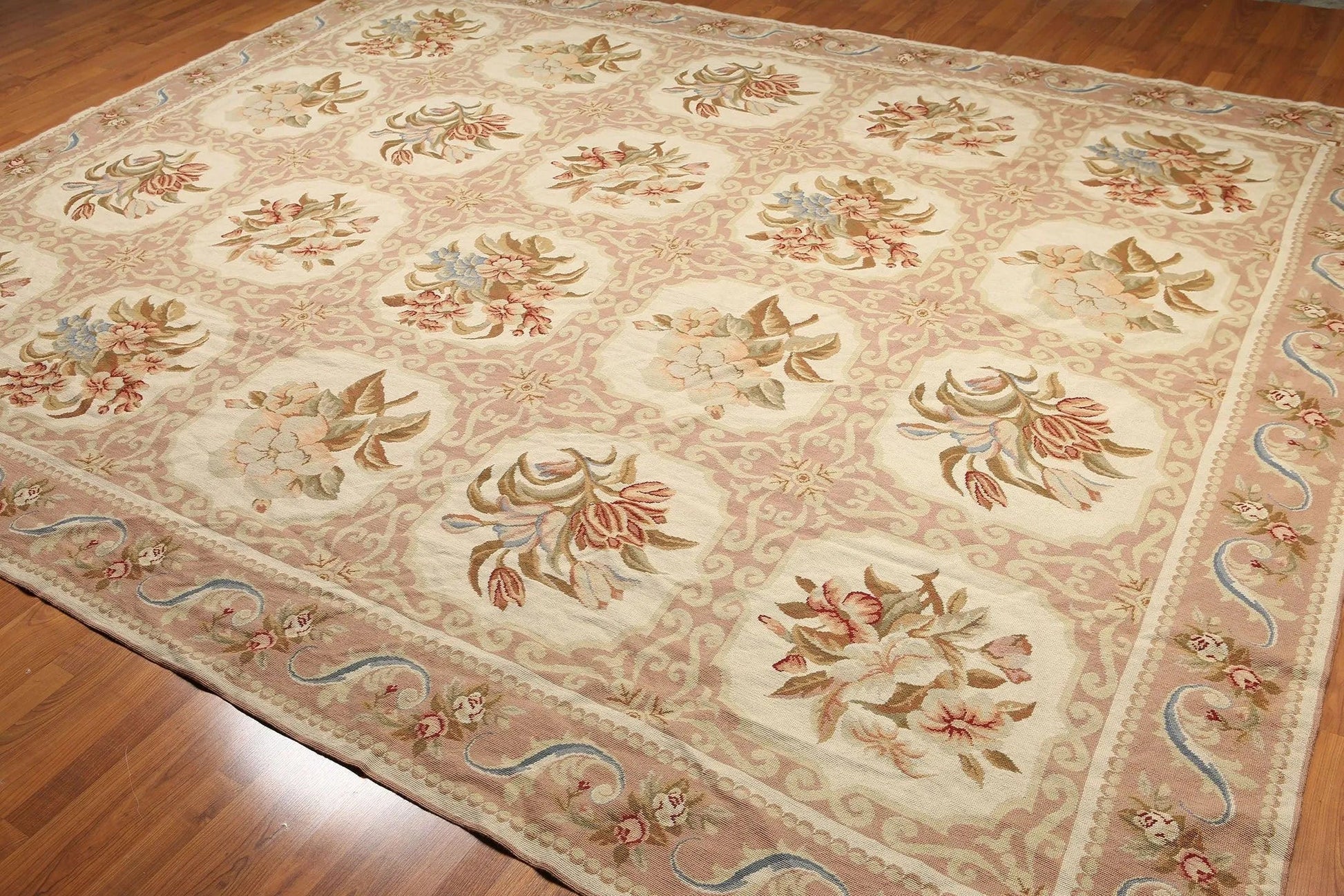 9x12 Aubusson Hand Woven 100% Wool Oriental Area Rug   Beiege-4