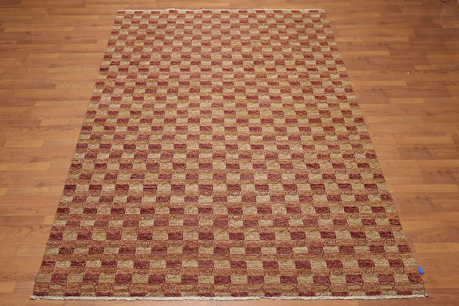 6x9 Rust Hand Knotted Samad Geometric 100% Wool Oriental Area Rug-2