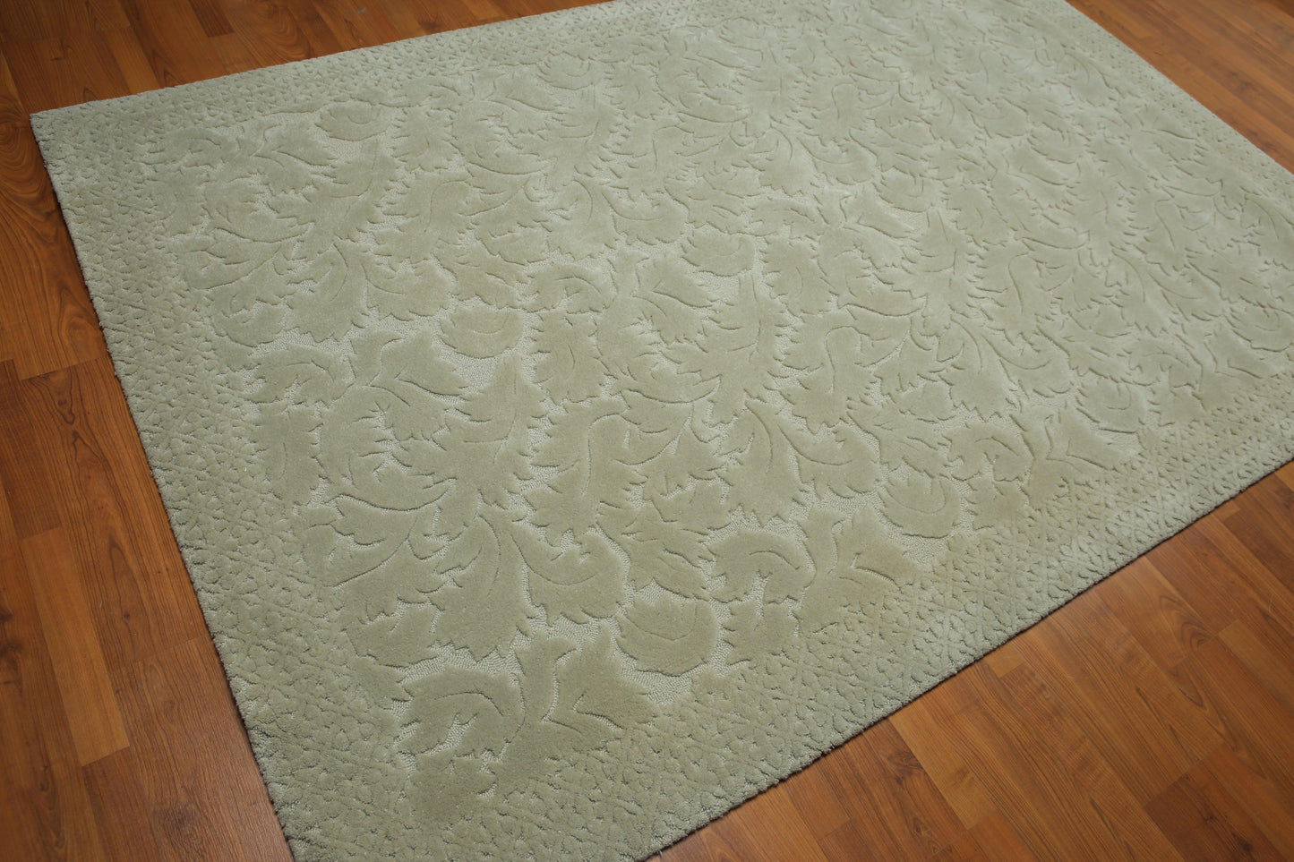 5'8" x 8'9" Machine Made High Low Modern Oriental Wool Rug Gray Tone on Tone Color-1
