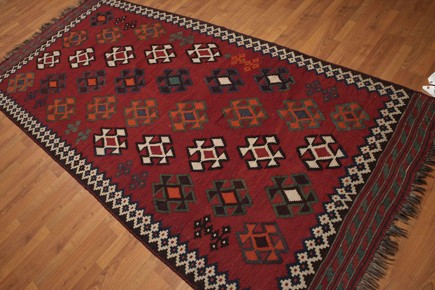 4'9" x 10'6" Handmade Southwestern Persian Kilim 100% Wool Area Rug Runner-1