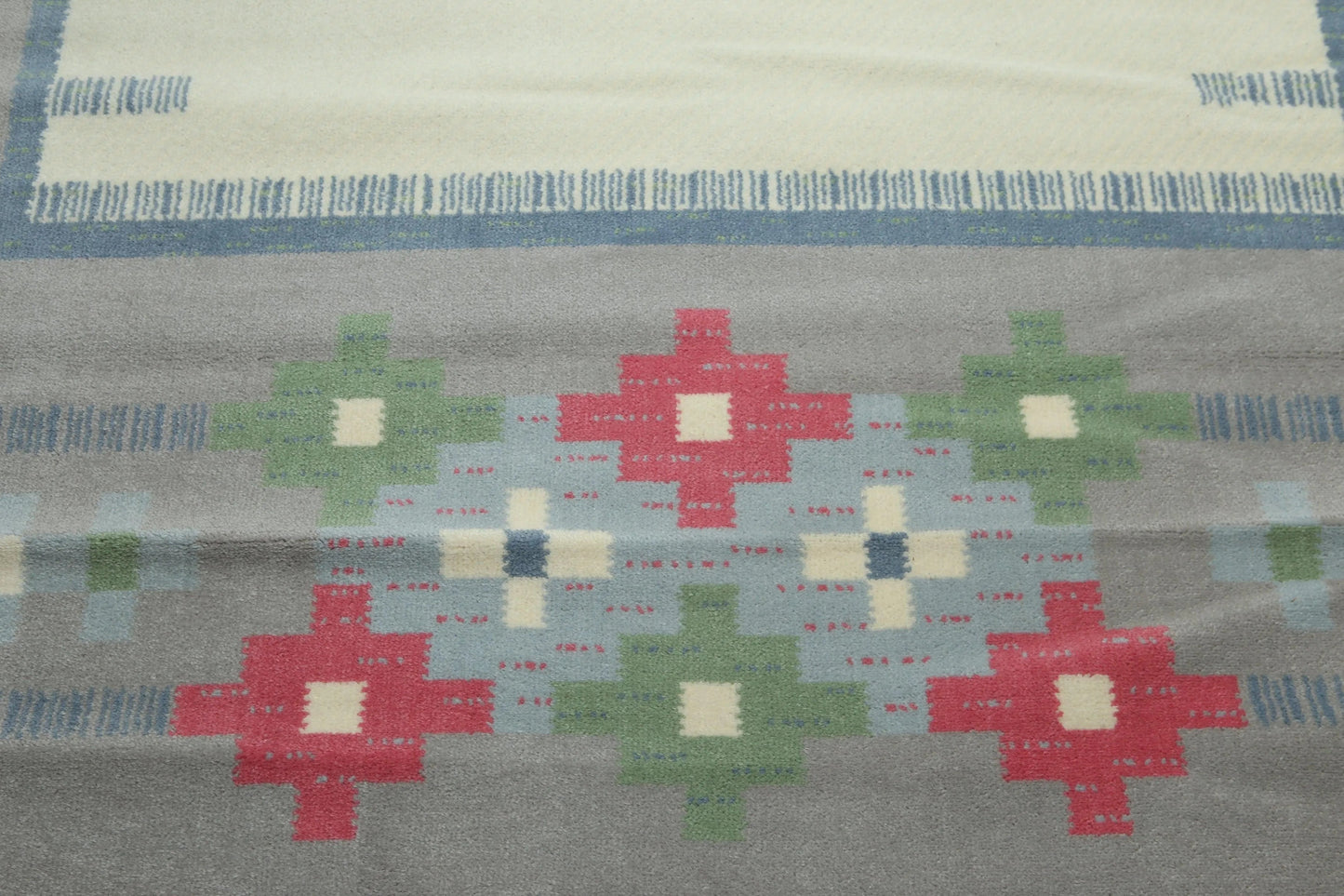 8x10 Ivory Machine Made Southwestern 100% Wool Oriental Area Rug-3