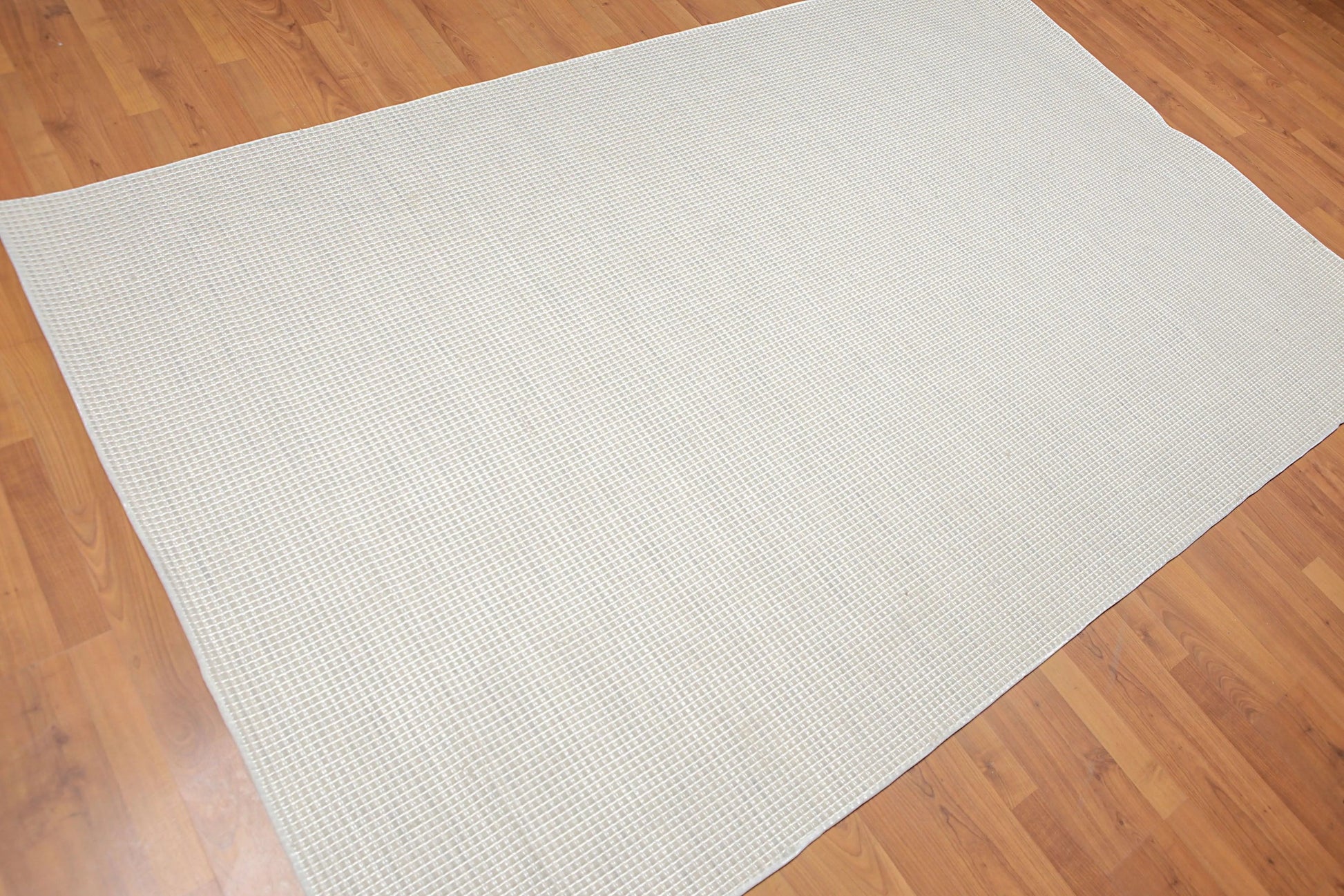 4' x 6' Handmade Textured Geometric 100% Wool Flat Pile Area Rug 4 x 6 Beige-0