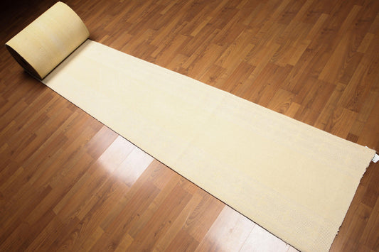 2'4" x 74' Modern Palace Size Runner 100% New Zealand Wool Area Rug Ivory-0