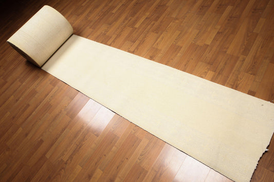 2'4" x 94' Palace Size Runner 100% New Zealand Wool Area Rug Ivory-0