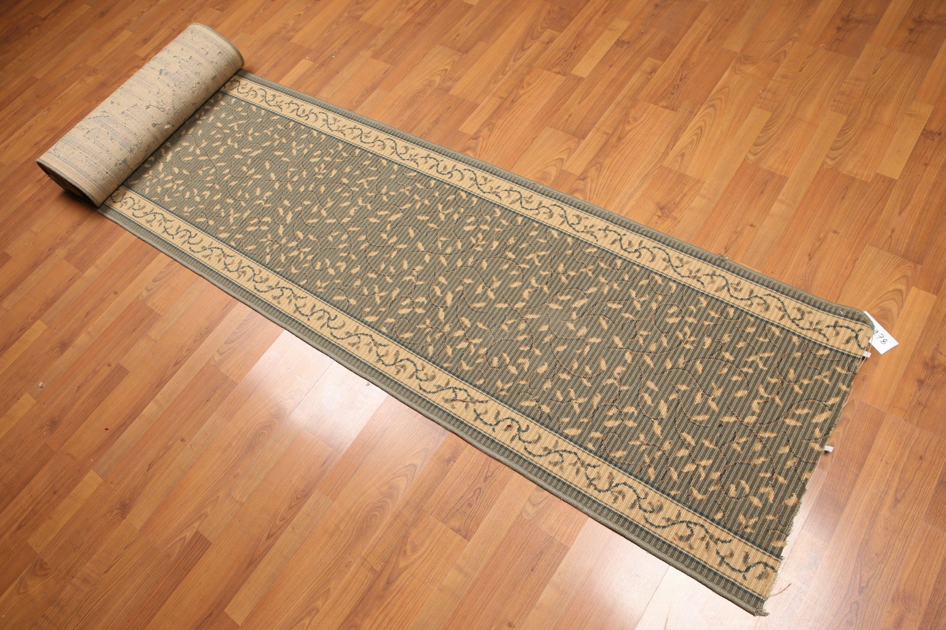 2'6" x 18' Palace Size Runner 100% New Zealand Wool Area Rug Olive-0