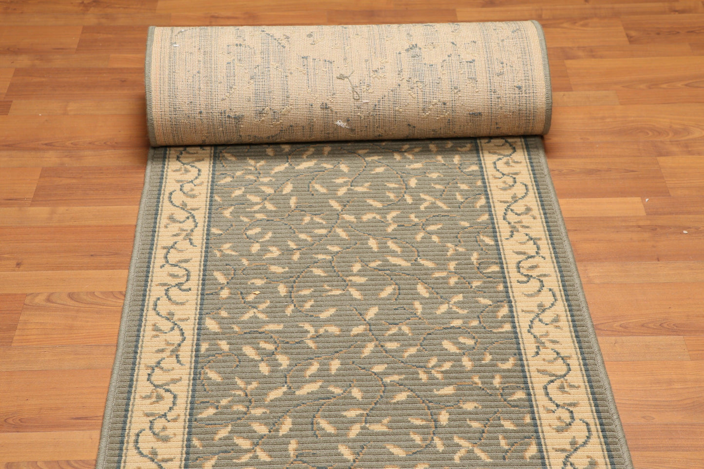 2'6" x 18' Palace Size Runner 100% New Zealand Wool Area Rug Olive-1