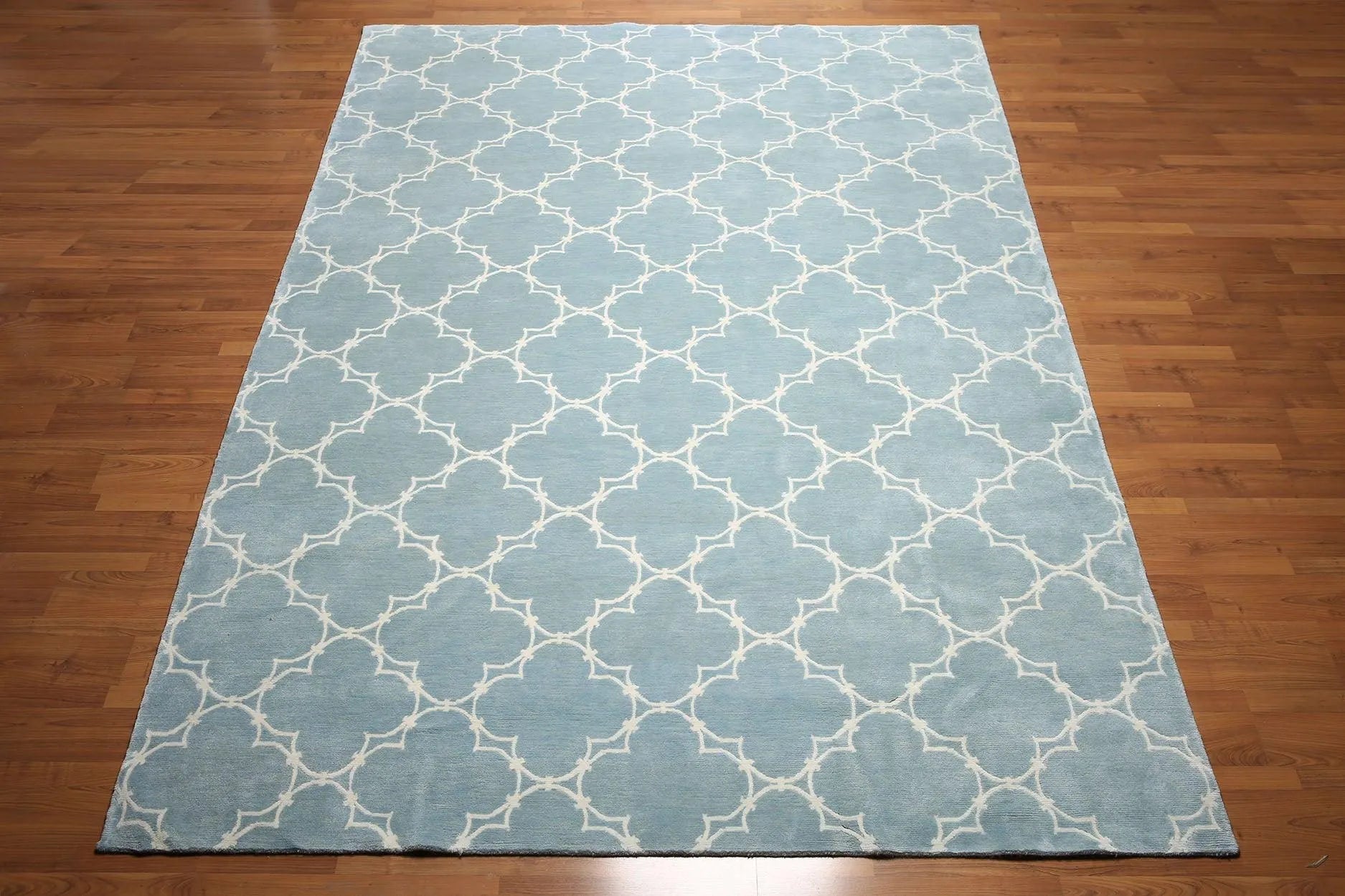 Hand Knotted Tibetan 100% Wool Area rug Blue 8' x 11'-2