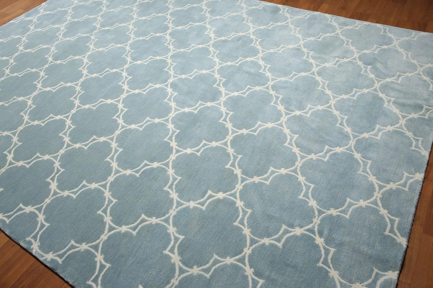 Hand Knotted Tibetan 100% Wool Area rug Blue 8' x 11'-3