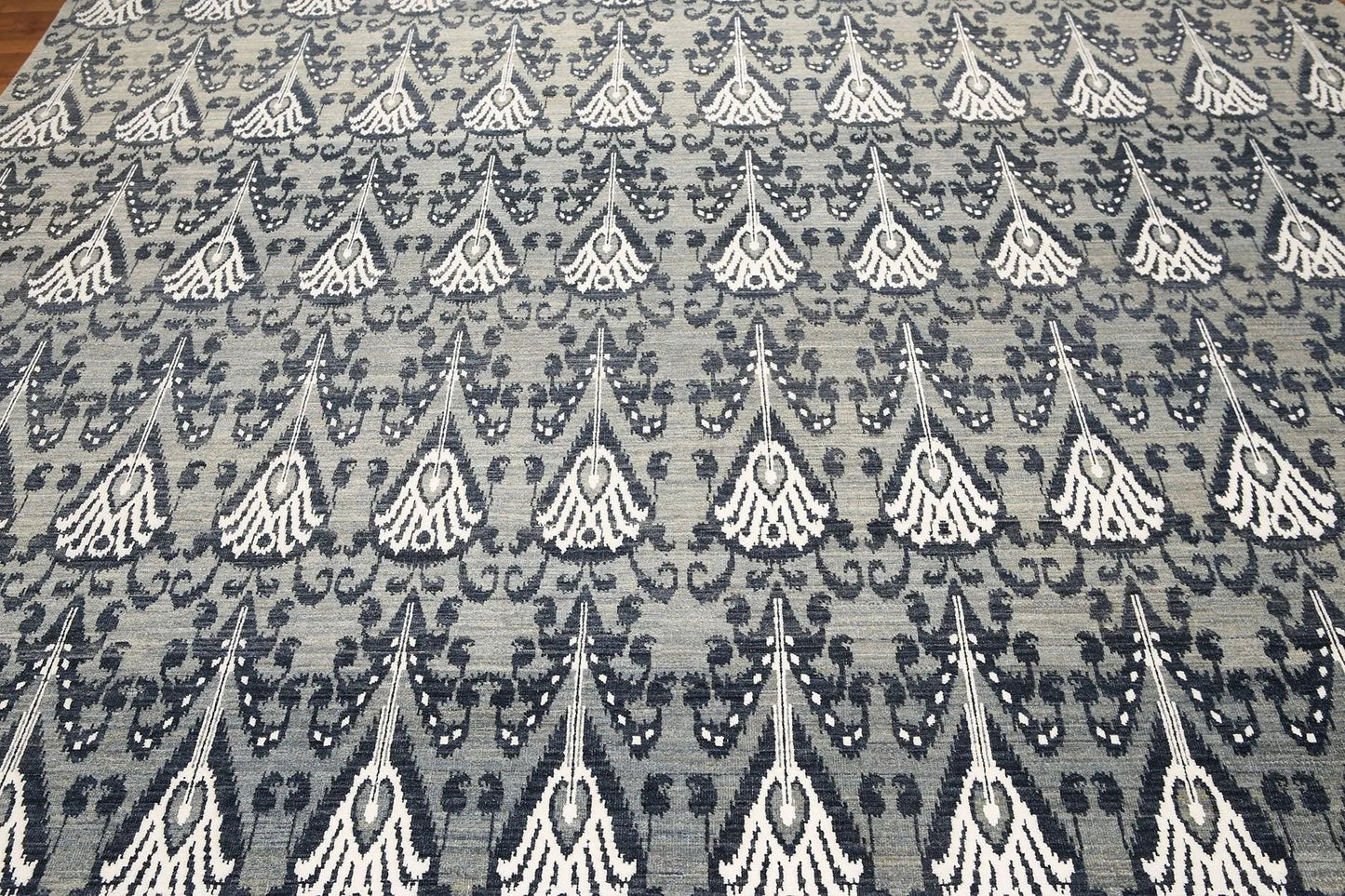 Stone wash Super fine Hand Knotted 200KPSI Ikat Area Rug 100% Wool 9' x 12'-3