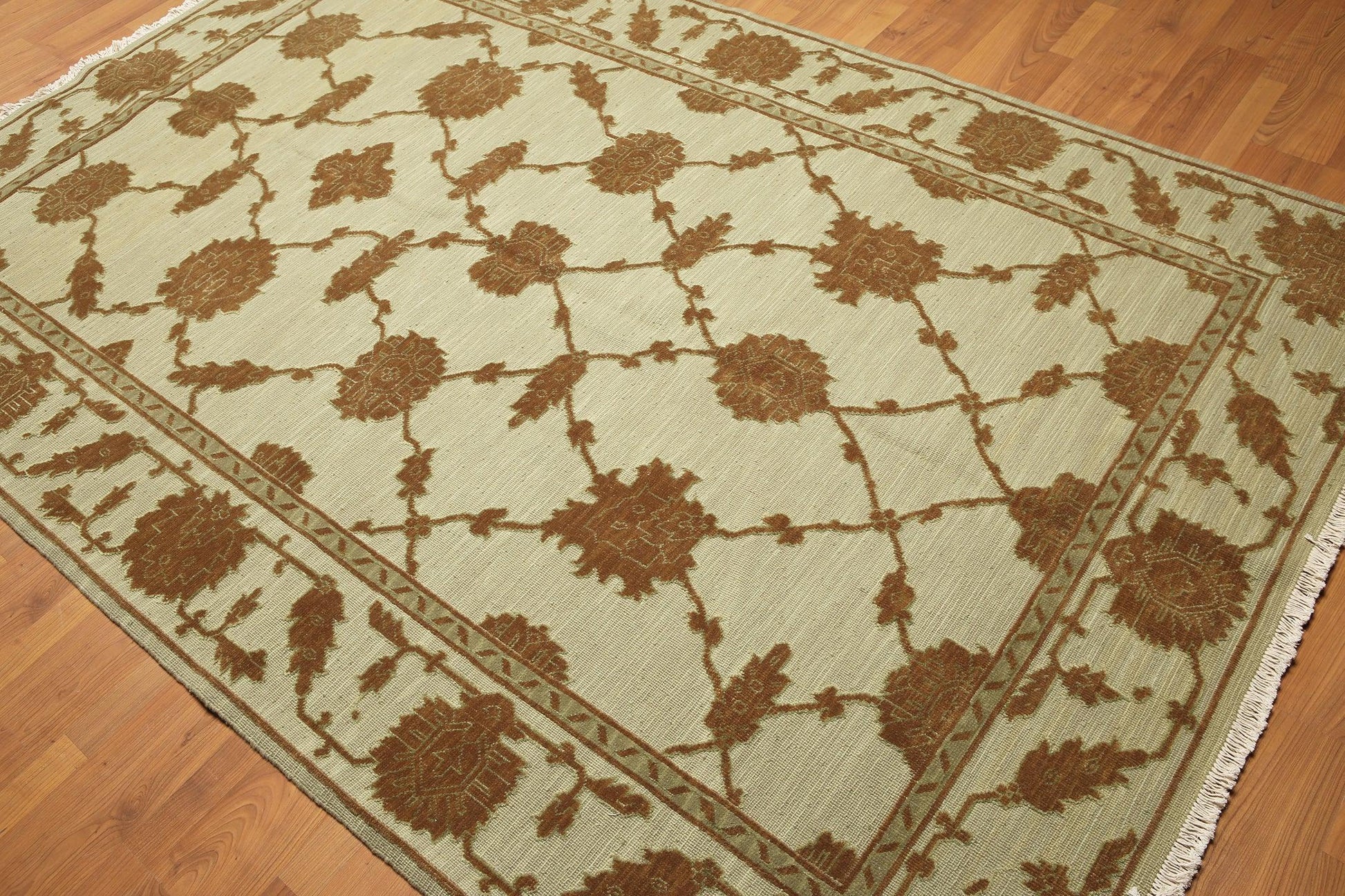 Hand Knotted 100% Wool Traditional Area Rug Green 5'10" x 8'10"-3
