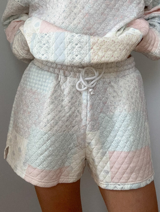 Shades Of Blue Quilted Pastel Shorts